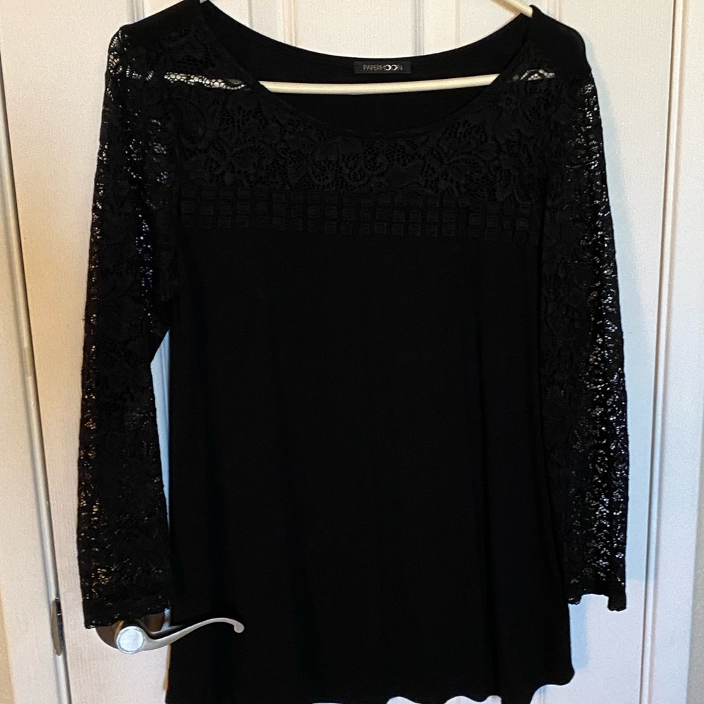 Black lace women top